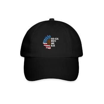 Radical White and Blue 4th of July American Flag - Baseball Cap - black/black - Front