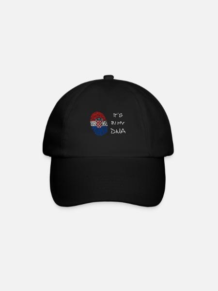 Croatia, Hrvatska, Kroatien - Baseballkappe - Schwarz/Schwarz