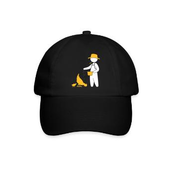 Farmer Feeding The Chickens - Baseball Cap - black/black - Front