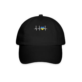 I LOVE ekg heartbeat UKRAINE - Baseball Cap - black/black - Front