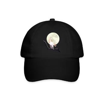 Einhorn vor Mond - Baseballkappe - Schwarz/Schwarz - Vorne
