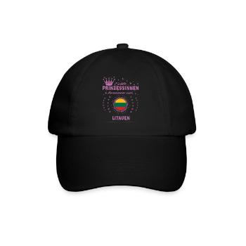 Prinzessinnen kommen aus LITAUEN - Baseballkappe - Schwarz/Schwarz - Vorne