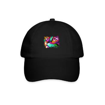 Cat of Colors. Colorist illustration - Baseball Cap - black/black - Front