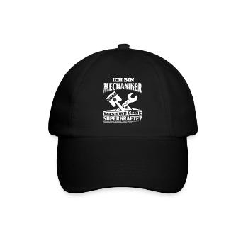 Lustiges Mechaniker Shirt Ich Bin Mechaniker - Baseballkappe - Schwarz/Schwarz - Vorne