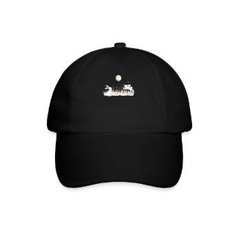 Lune asiatique et lapins gothique japonais cadeau - Casquette classique - noir/noir - Devant
