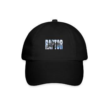 F22 Fighter Raptor photo behind great font - Baseball Cap - black/black - Front