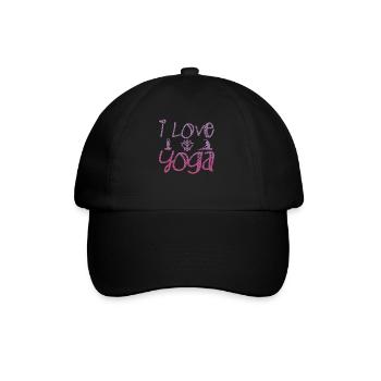 I Love Yoga Gift Namaste Shanti Heart Yoga - Baseball Cap - black/black - Front