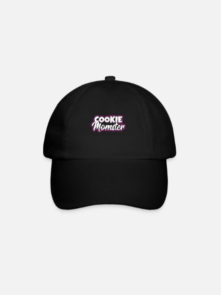 Cookie Momster - Geschenk für Mama Kekse - Baseballkappe - Schwarz/Schwarz