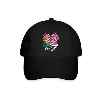 OWL heart I will Owlways always love you gift - Baseball Cap - black/black - Front