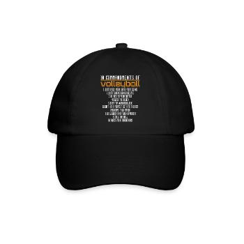 Volleyball - Volleyballspieler - Geschenk - Baseballkappe - Schwarz/Schwarz - Vorne