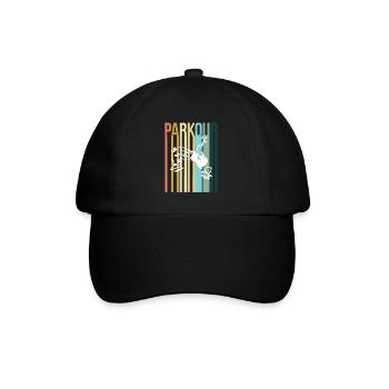 Parkour Retro - Baseballkappe - Schwarz/Schwarz - Vorne