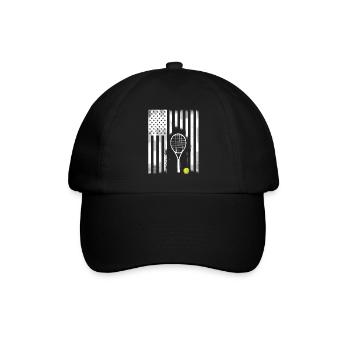 raquette de tennis drapeau amérique usa stars balle - Casquette classique - noir/noir - Devant