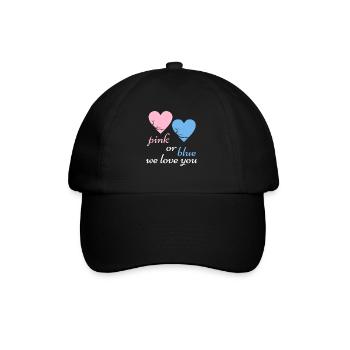 Pink Or Blue We Love Baby Birth Pregnancy - Baseball Cap - black/black - Front