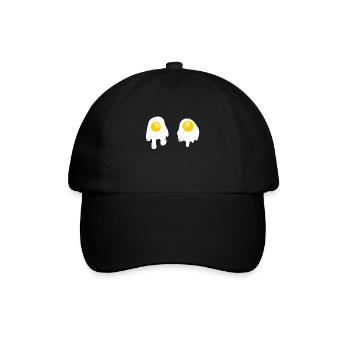 Oeufs au plat - Petit déjeuner - Casquette classique - noir/noir - Devant