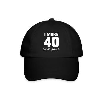 40 ans - Casquette classique - noir/noir - Devant