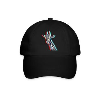 Giraffe with 3D effect - Baseball Cap - black/black - Front