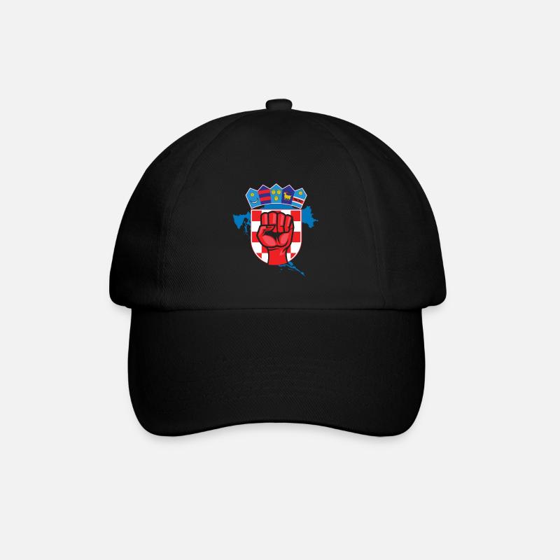 Kroatien - Baseballkappe - Schwarz/Schwarz