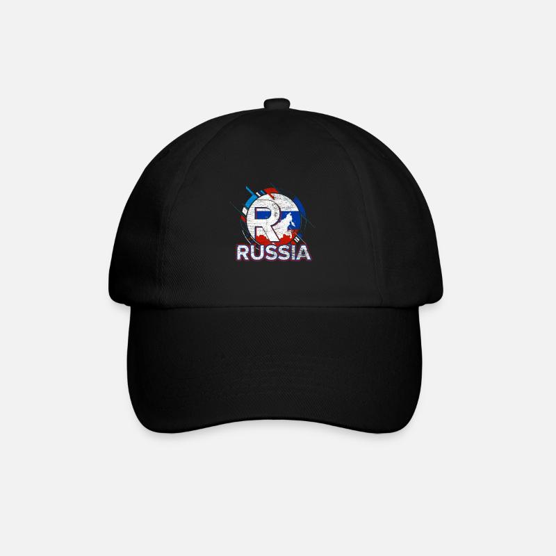 Russland - Baseballkappe - Schwarz/Schwarz