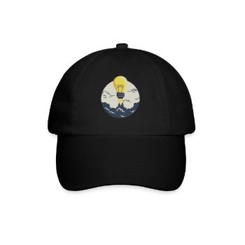 Light bulb rocket, for entrepreneurs and startups - Baseball Cap - black/black - Front