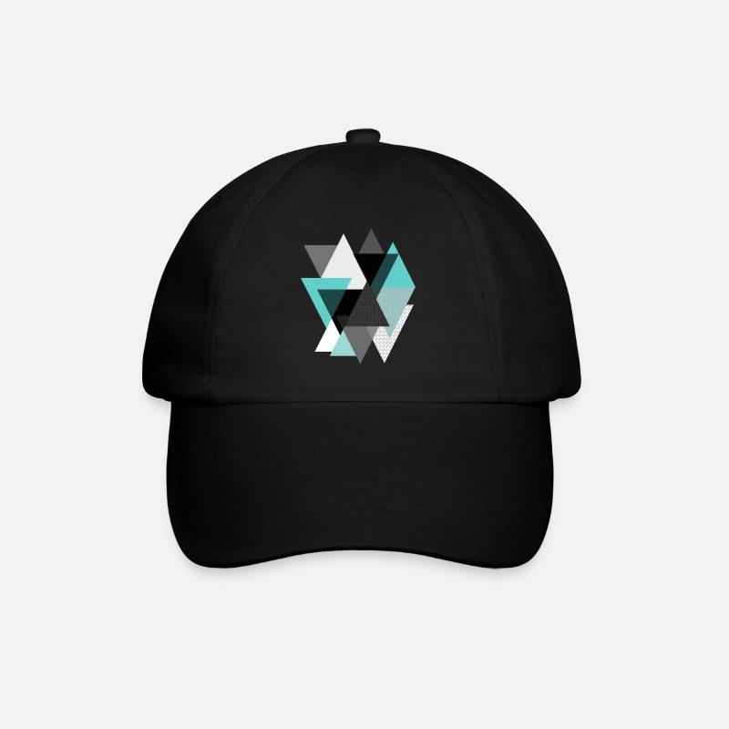 Triangles turquoise - Baseball Cap - black/black
