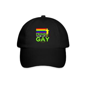 Proud to be Gay - Baseballkappe - Schwarz/Schwarz - Vorne
