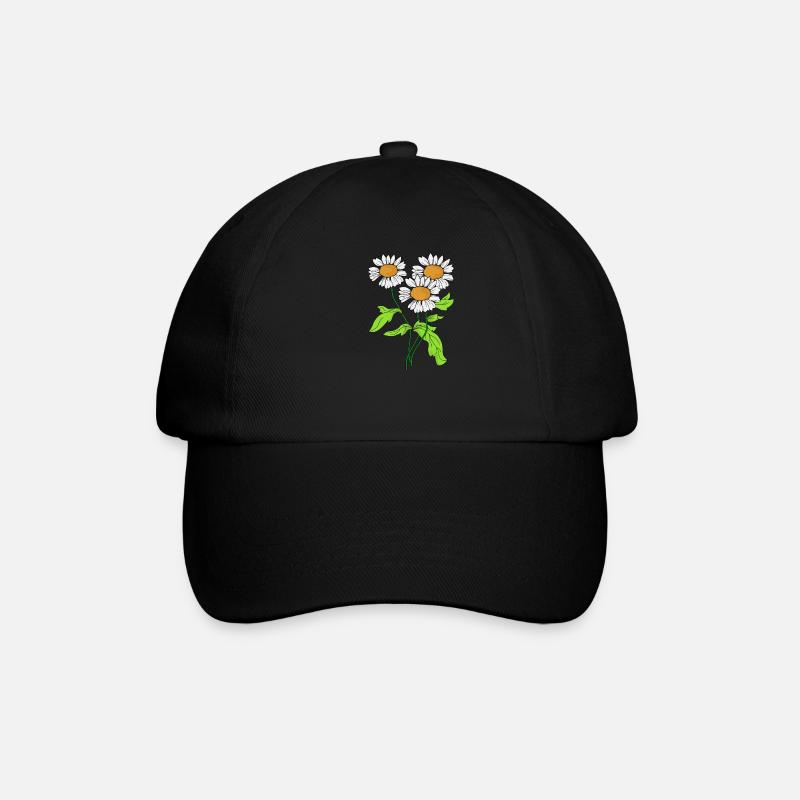 Gänseblümchen Blume Pflanze blühen Geschenkidee - Baseballkappe - Schwarz/Schwarz