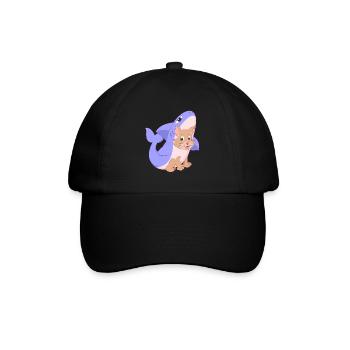 Cute cat in shark costume shirt gift cats - Baseball Cap - black/black - Front