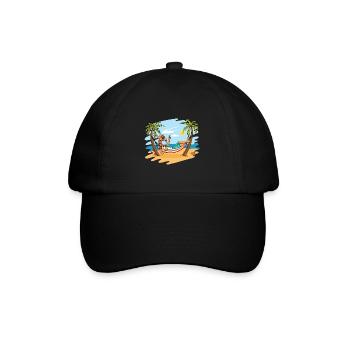 Drôle de girafe sur le cadeau de vacances d'été de plage - Casquette classique - noir/noir - Devant