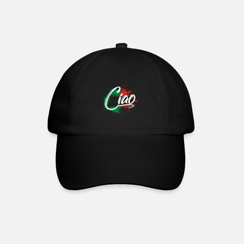 Drapeau Ciao Italie - Casquette classique - noir/noir