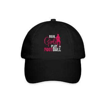 Vraies filles jouent au football féminin de football - Casquette classique - noir/noir - Devant