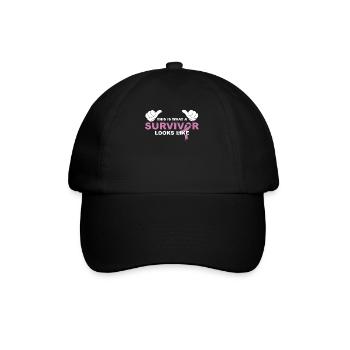 Überlebender Krebs cooles Geschenk - Baseballkappe - Schwarz/Schwarz - Vorne