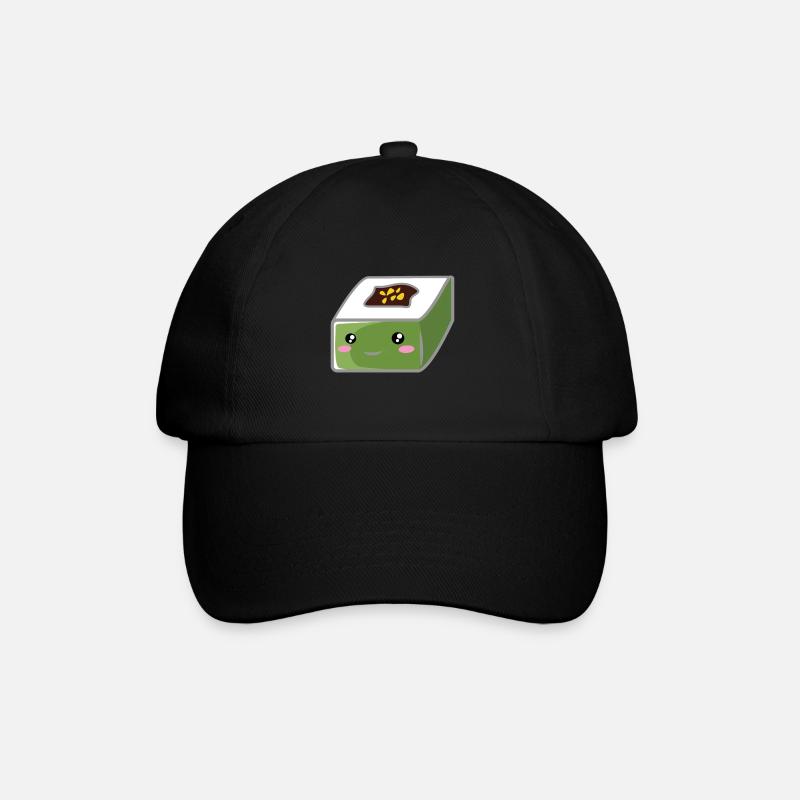 Quadratisches Sushi - Baseballkappe - Schwarz/Schwarz