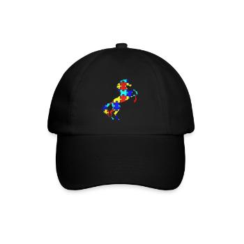 Unicorn Autism Puzzle Symbol T-Shirt Magical - Baseball Cap - black/black - Front