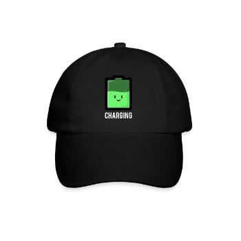 Batterie de recharge batterie verte mignonne Cartoon - Casquette classique - noir/noir - Devant