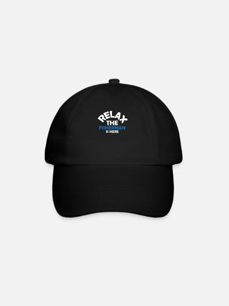 Fischer Angler Fischen Angeln Fisch Geschenkidee - Baseballkappe - Schwarz/Schwarz