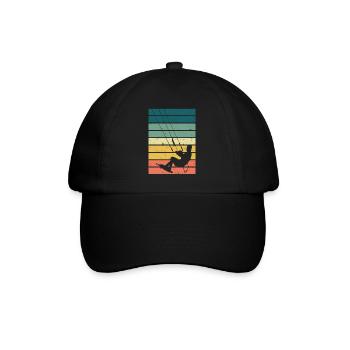 Kitesurfen - Kiteboard Kite Surfen Surfer Geschenk - Baseballkappe - Schwarz/Schwarz - Vorne