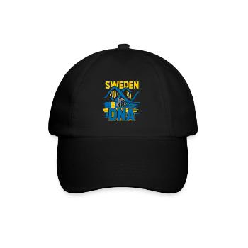 Schweden ist in meiner DNA - Baseballkappe - Schwarz/Schwarz - Vorne