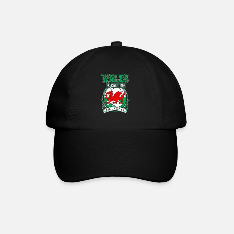 Wales - Baseballkappe - Schwarz/Schwarz
