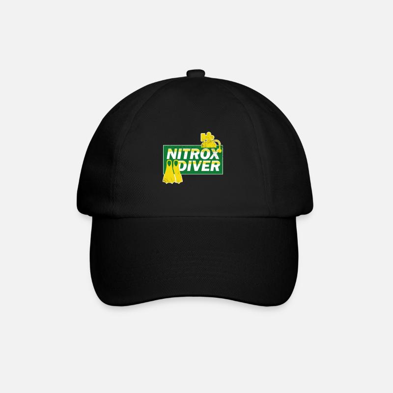 Tauchen Nitrox Taucher Tauchurlaub Geschenk - Baseballkappe - Schwarz/Schwarz