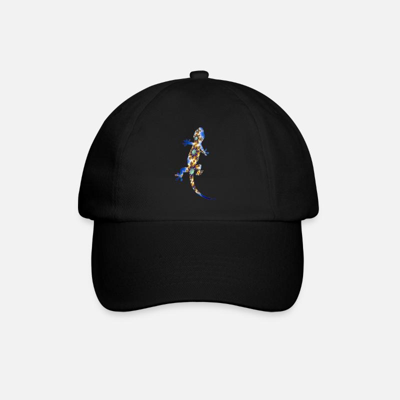 Gecko Fraktal - Baseballkappe - Schwarz/Schwarz
