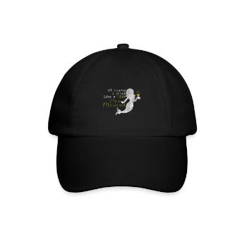 Meerjungfrau Fisch - Baseballkappe - Schwarz/Schwarz - Vorne