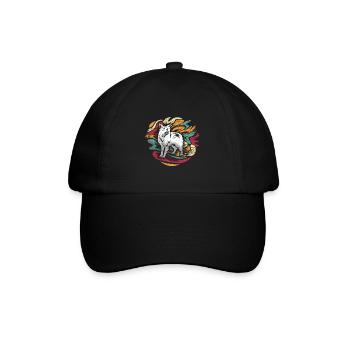 Border Collie Geschenk - Baseballkappe - Schwarz/Schwarz - Vorne