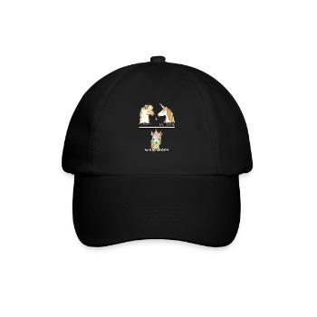 Alpaka - buntes Alpacorn Einhorn Geschenk - Baseballkappe - Schwarz/Schwarz - Vorne