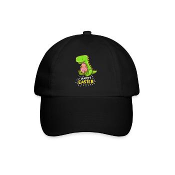 T-Rex - Easter - Happy Easter - Gift - Easter Eggs - Baseball Cap - black/black - Front