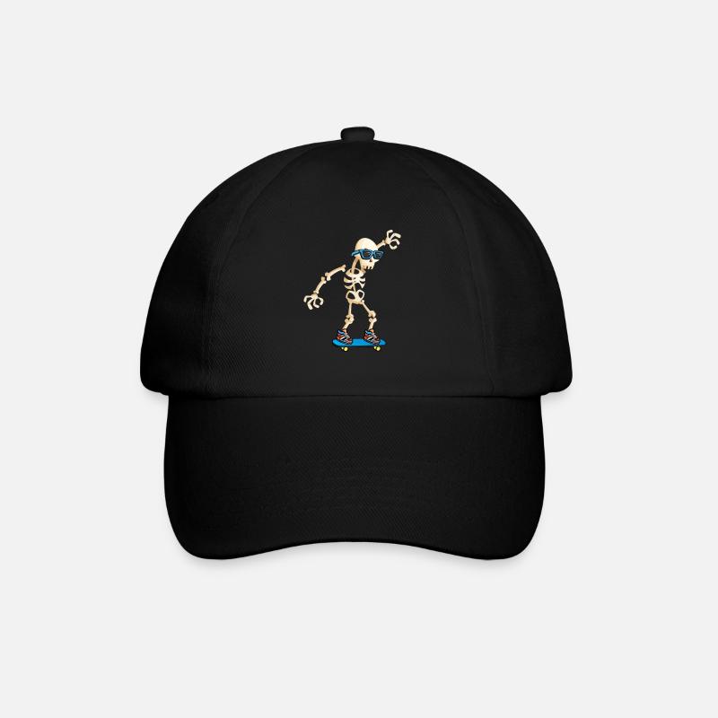 Skateboarder Skateboard Skeleton - Baseball Cap - black/black