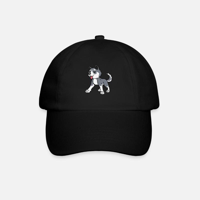 Husky Hund Hunderasse Hunde - Baseballkappe - Schwarz/Schwarz
