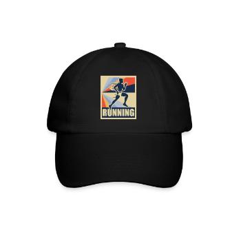Running Retro Running Runner Sport Cadeau - Casquette classique - noir/noir - Devant
