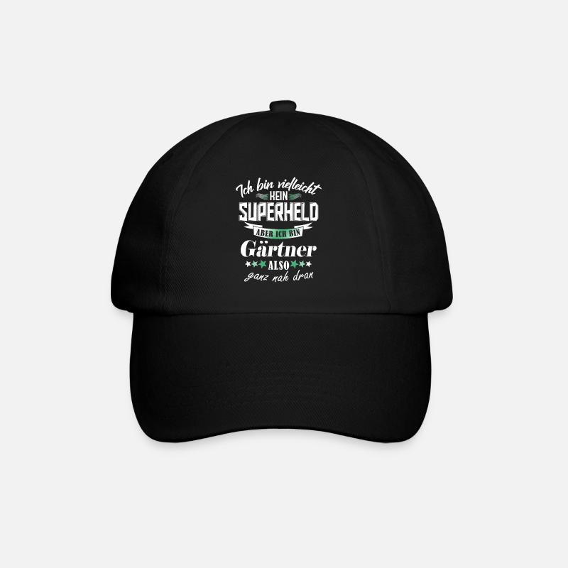 Superheld Gärtner - Baseballkappe - Schwarz/Schwarz