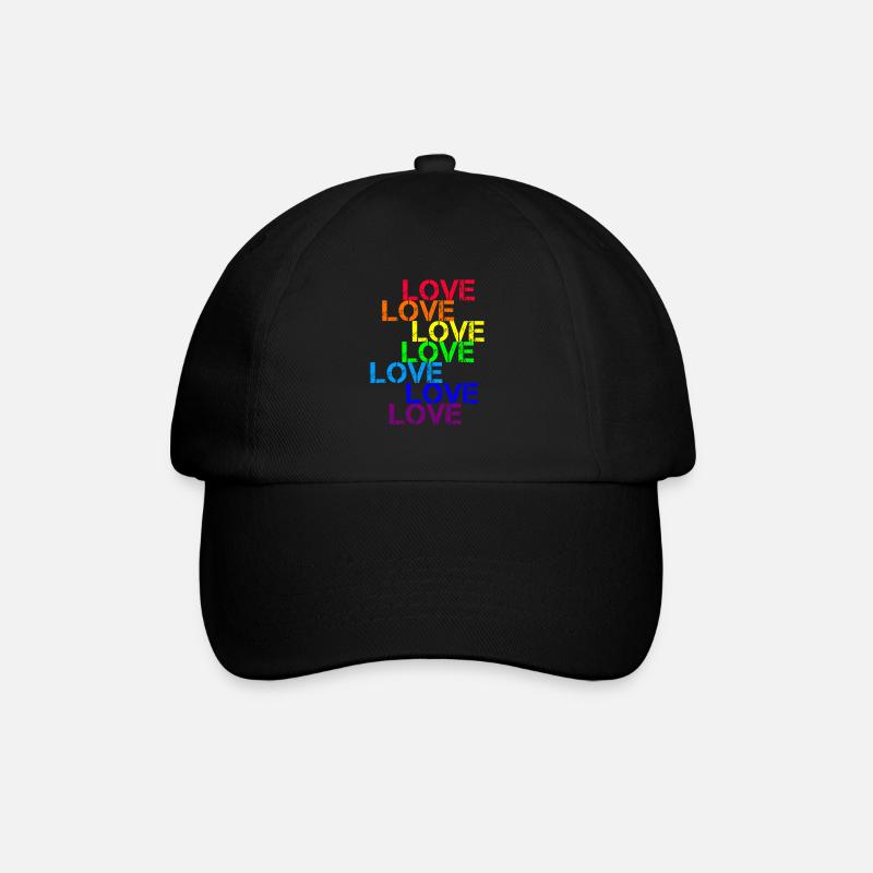 love CSD Regenbogen - Baseballkappe - Schwarz/Schwarz