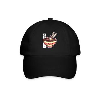 Love Ramen Noodles Kawaii Style design Gift - Baseball Cap - black/black - Front